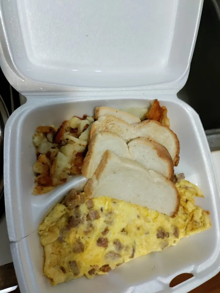 Omelette Potatoes Toast